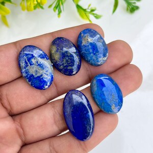 Natural Lapis lazuli Oval Cabochon 5 pcs set. 22mm-27mm AAA Quality Lapis lazuli loose gemstone for jewelry making