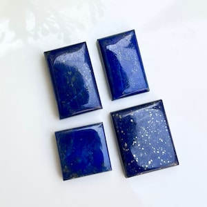 Natural Lapis lazuli Cushion Cabochon gemstone, 4 pcs set 16mm-22mm, AAA Quality Lapis lazuli gemstone for jewelry making