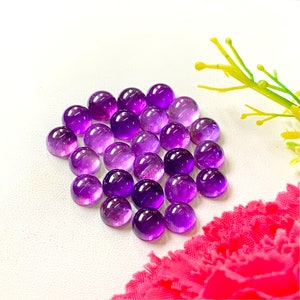7MM Natural Amethyst Cabochon Round Shape gemstone 20Pieces. AAA+ Grade African Amethyst Cabochon for jewelry