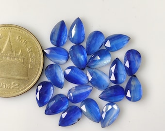 AAA Blue Kyanite Gemstone Lot – 8x5mm Pear Rose Cut, 20 Pieces, Natural Gemstones