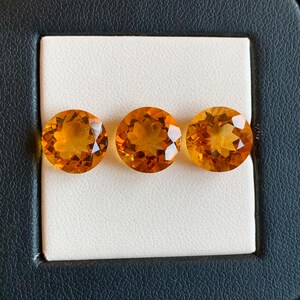 Natural Citrine Round Shape Faceted gemstone, 10MM Top Quality Golden Citrine Loose gemstone for jewelry making