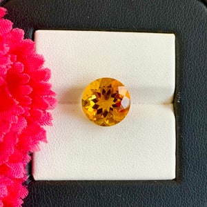 Madiera Citrine Round Shape Faceted gemstone, 11 MM Top Quality Golden Citrine Loose gemstone for jewelry making