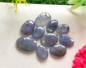 Natural Tanzanite Faceted Rose Cut Gemstone 10 Pieces Set, 11mm-18mm AAA+ Blue Tanzanite Rose cut For Jewelry making