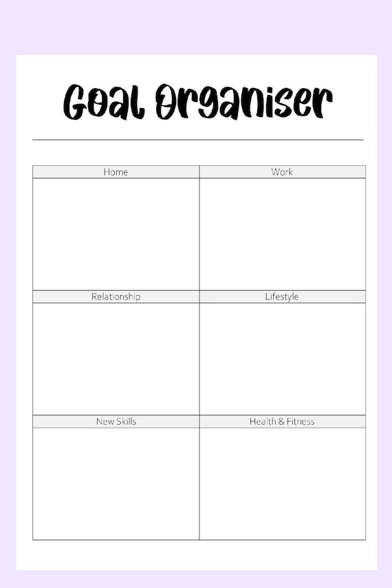 ADHD ADD Goal Organiser Goal Planner Help plan out | Etsy