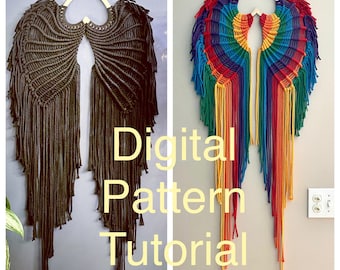 Macrame Angel / Raven wings digital download pattern tutorial