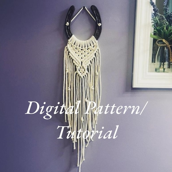 Macrame horseshoe digital download pattern tutorial