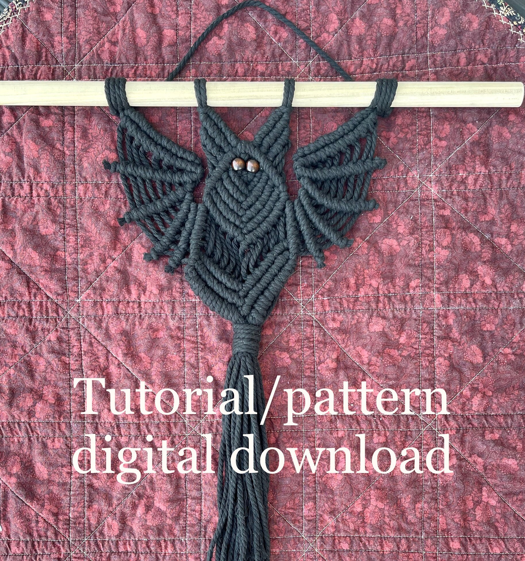 Macrame Bat Tutorial Pattern Digital Download Etsy