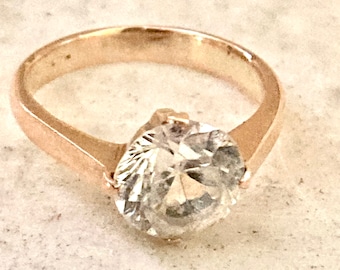 Antique 9ct Rose Gold Diamond Paste Ring