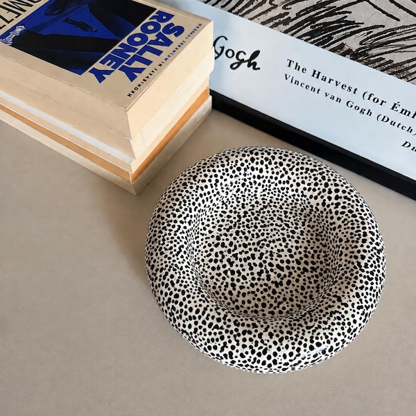 Polka Dot Trinket Dish, Donut Ring Holder, 20 cm Jewelry Organizer