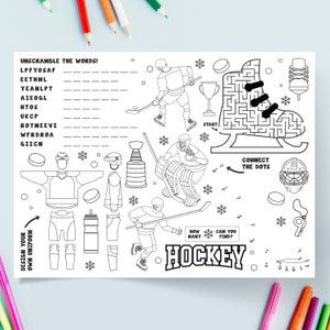 Hockey Coloring Page | Hockey Activity Page | Digital Printable