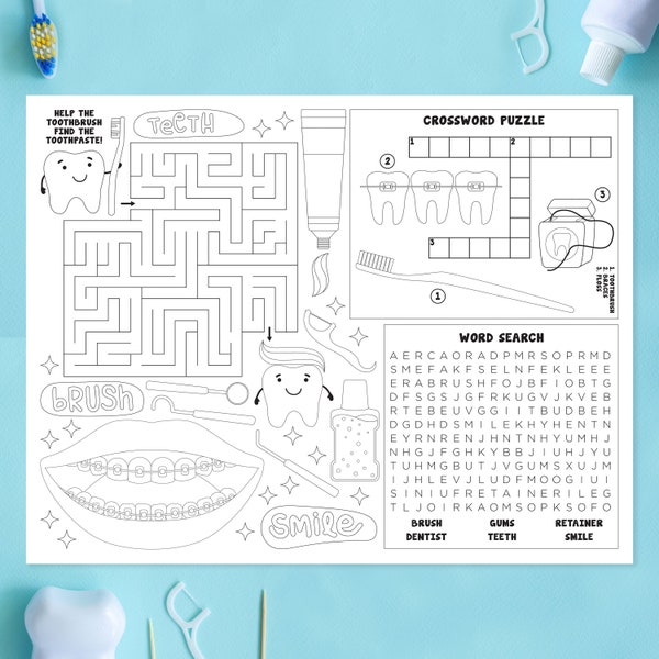 Dentist Coloring Page | Dentist Activity Page | Digital Printable | Dentist Coloring Page for Kids