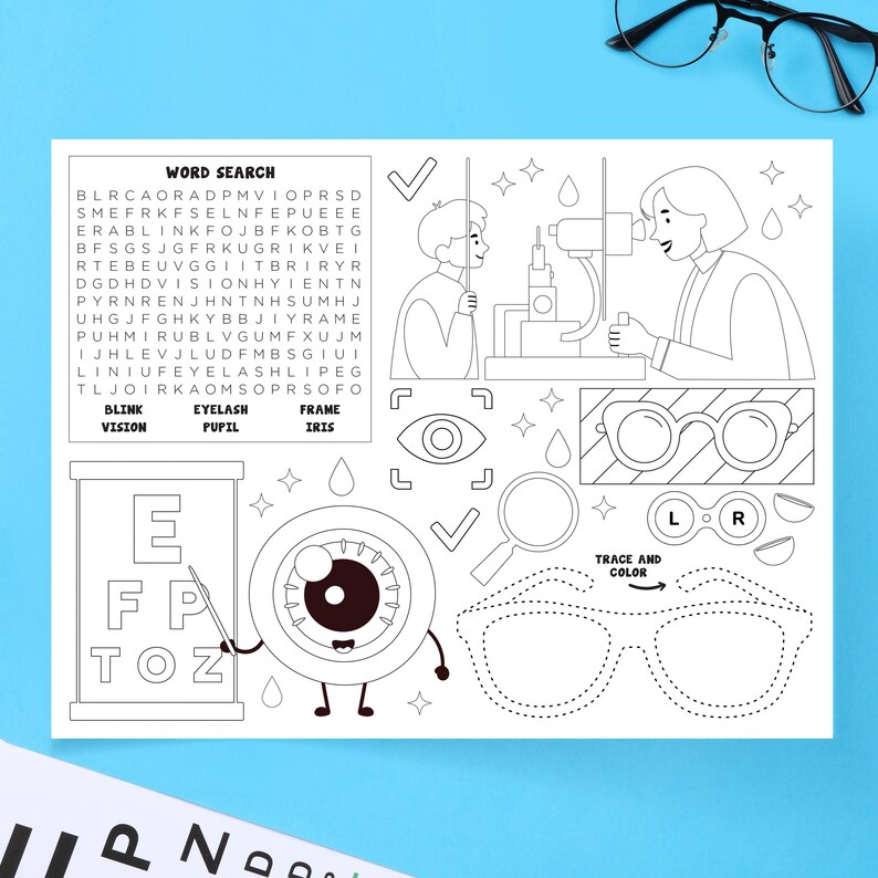 Optometry Printable Optometrist Coloring Page | Optometrist Activity Page | Digital ...