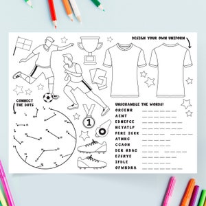 Soccer Coloring Page | Soccer Activity Page | Digital Printable | Sports Coloring Page for Kids