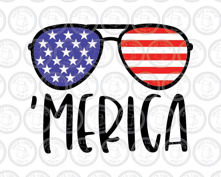 Aviator Sunglasses 'Merica SVG | Independence Day 4th of July Shi…