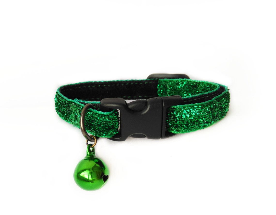 Emerald green collar bling kitten collar cat collar with Etsy