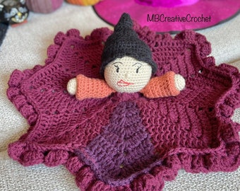 PATTERN* Witch Lovey Black Hair- Crochet Pattern - Blanket - Halloween Decoration