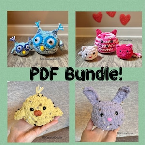 PATTERN* Bundle of 6 Pomsie Crochet Patterns