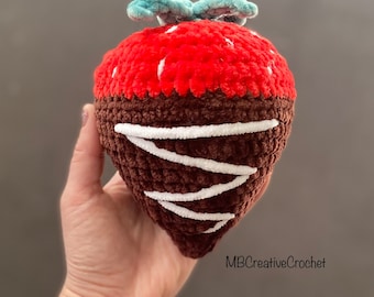 PATTERN* Chocolate Covered Strawberry Crochet Pattern- no sew - plushie