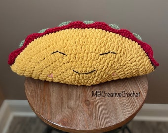 PATTERN* Taco Pillow Crochet PDF pattern - no sew -