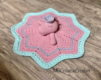 PATTERN* Princess Dinosaur Lovey crochet - security blanket - comforter