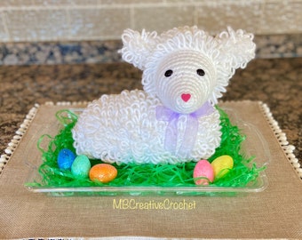 Easter Lamb Cake Crocheted - FINISHED PRODUCT- easter decoration