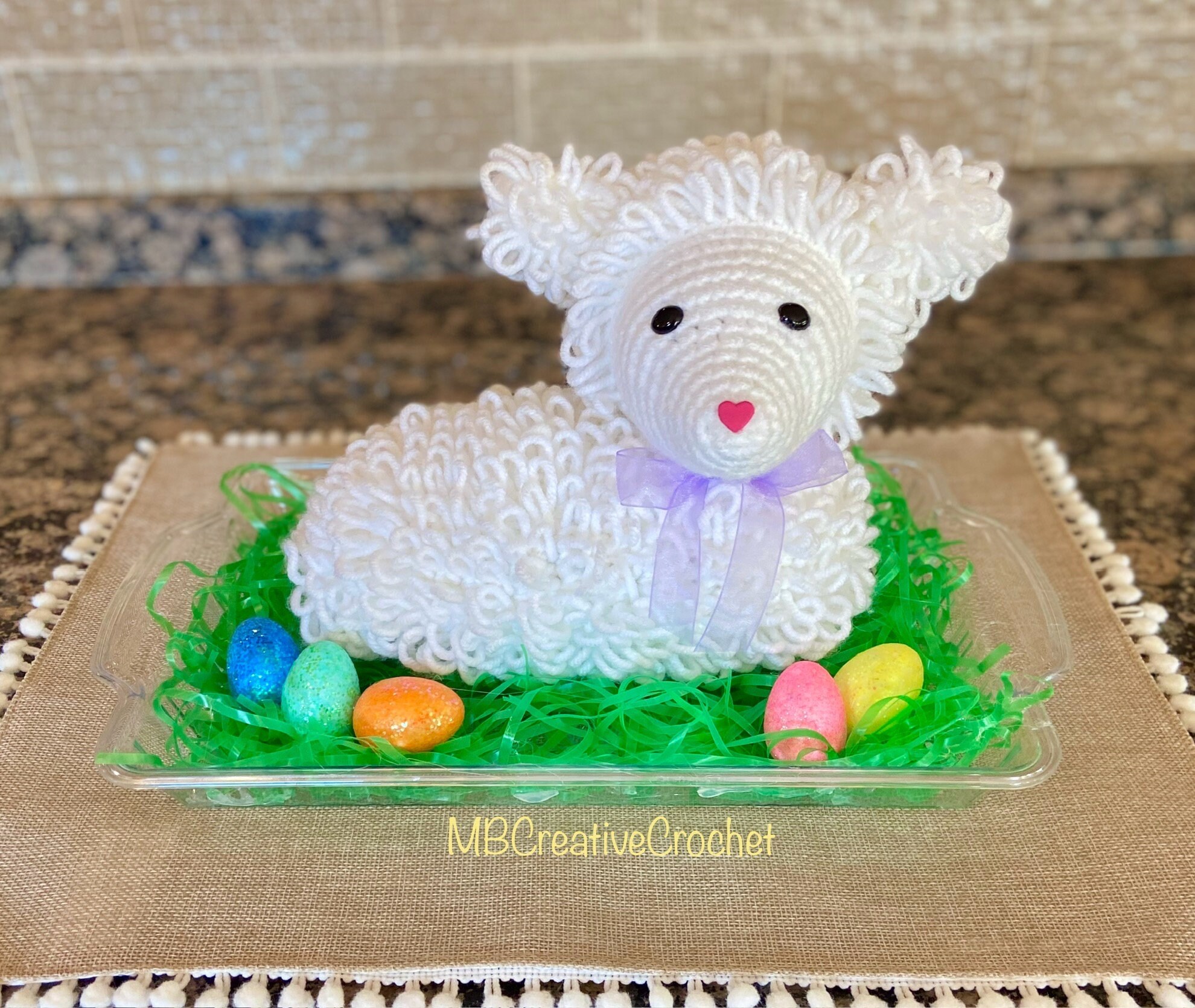 Easter Lamb Cake Crocheted FINISHED PRODUCT Easter Decoration Etsy
