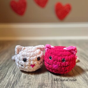 PATTERN Pomsie Pocket Cat and Large Cat 2 sizes crochet patterns no sew keychain image 3