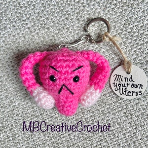 PATTERN* Mini Uterus crochet pattern - keychain - plushie worsted yarn