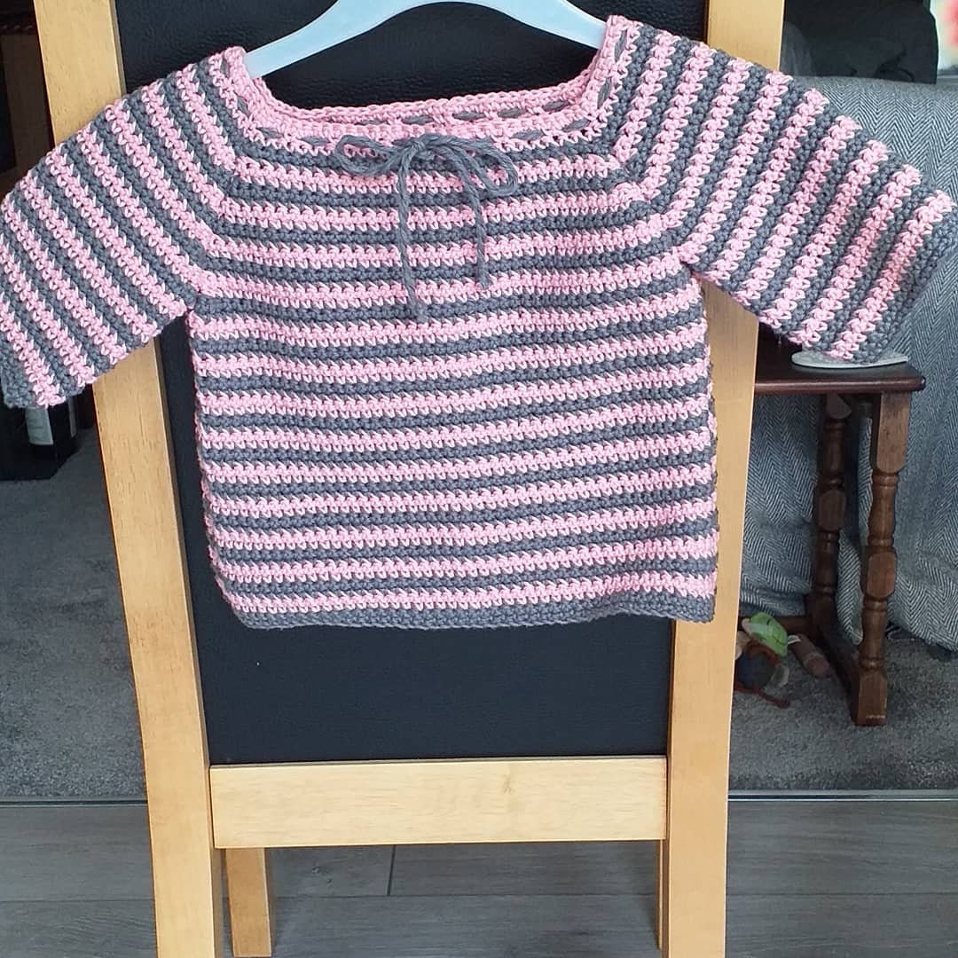 Handmade crochet baby raglan jumper Etsy