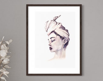 Printable poster Elegant Modern Woman Art Print, Digital Download
