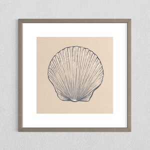 Printable Sea Shell Poster, Ready-to-Print Square Wall Art