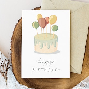 Alles Gute zum Geburtstag druckbare Postkarten mit mehreren Hintergründen