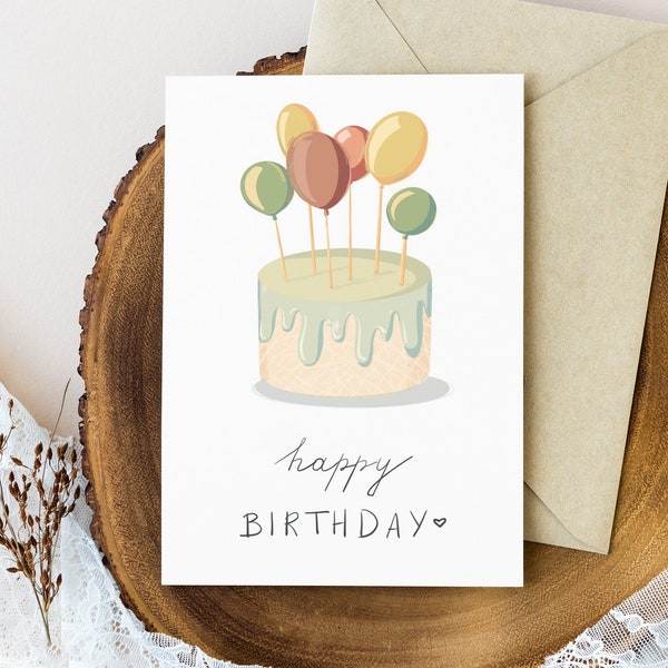 Happy Birthday Printable Postcards with Multiple Backgrounds