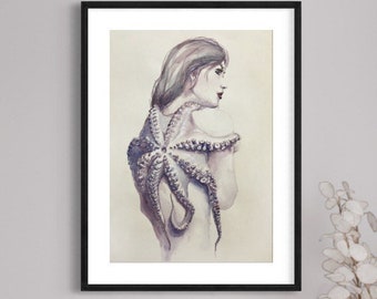 Printable poster Twined Girl Print, Modern Woman Art Print