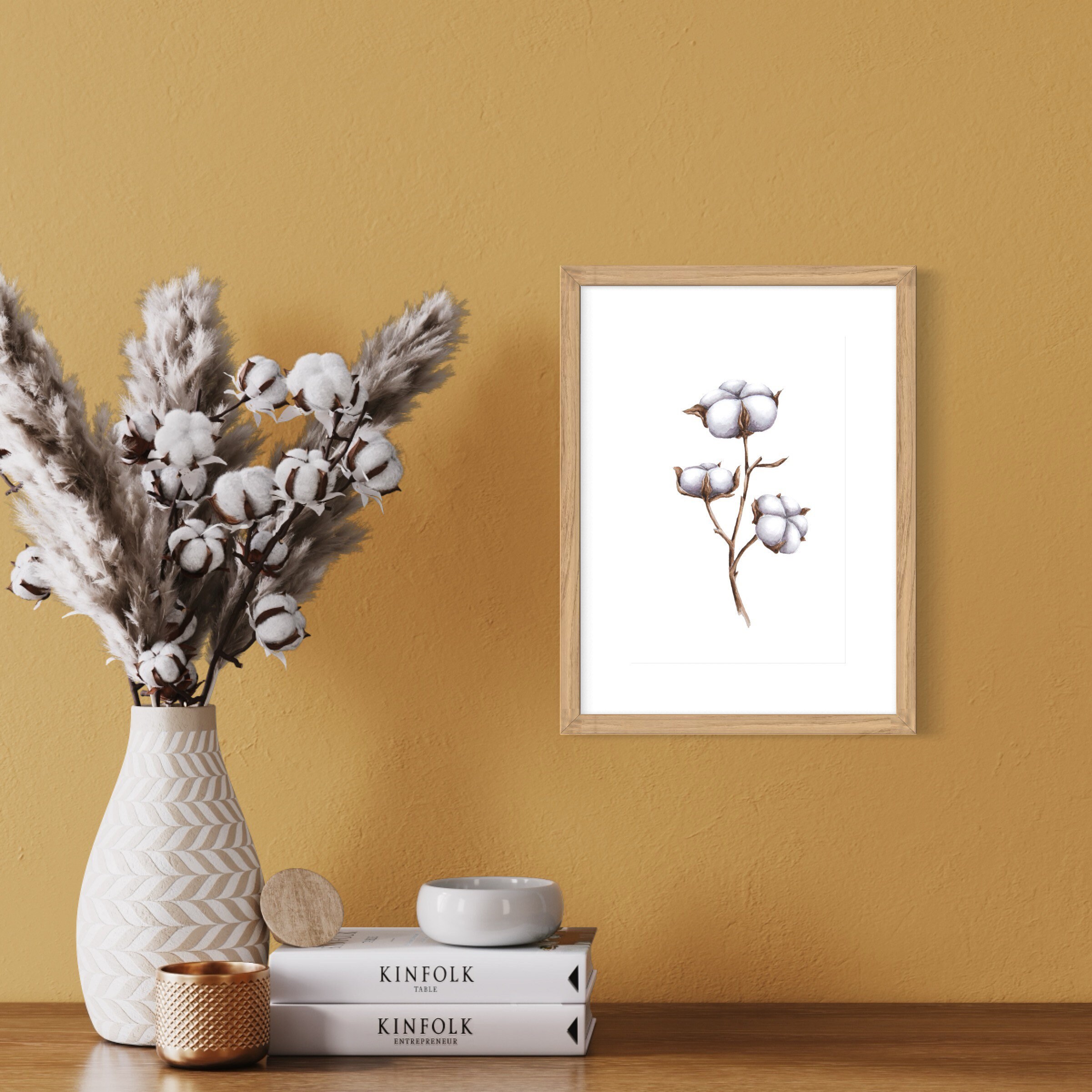 Printable Botanical Cotton Flower Poster, Ready to Print - Etsy