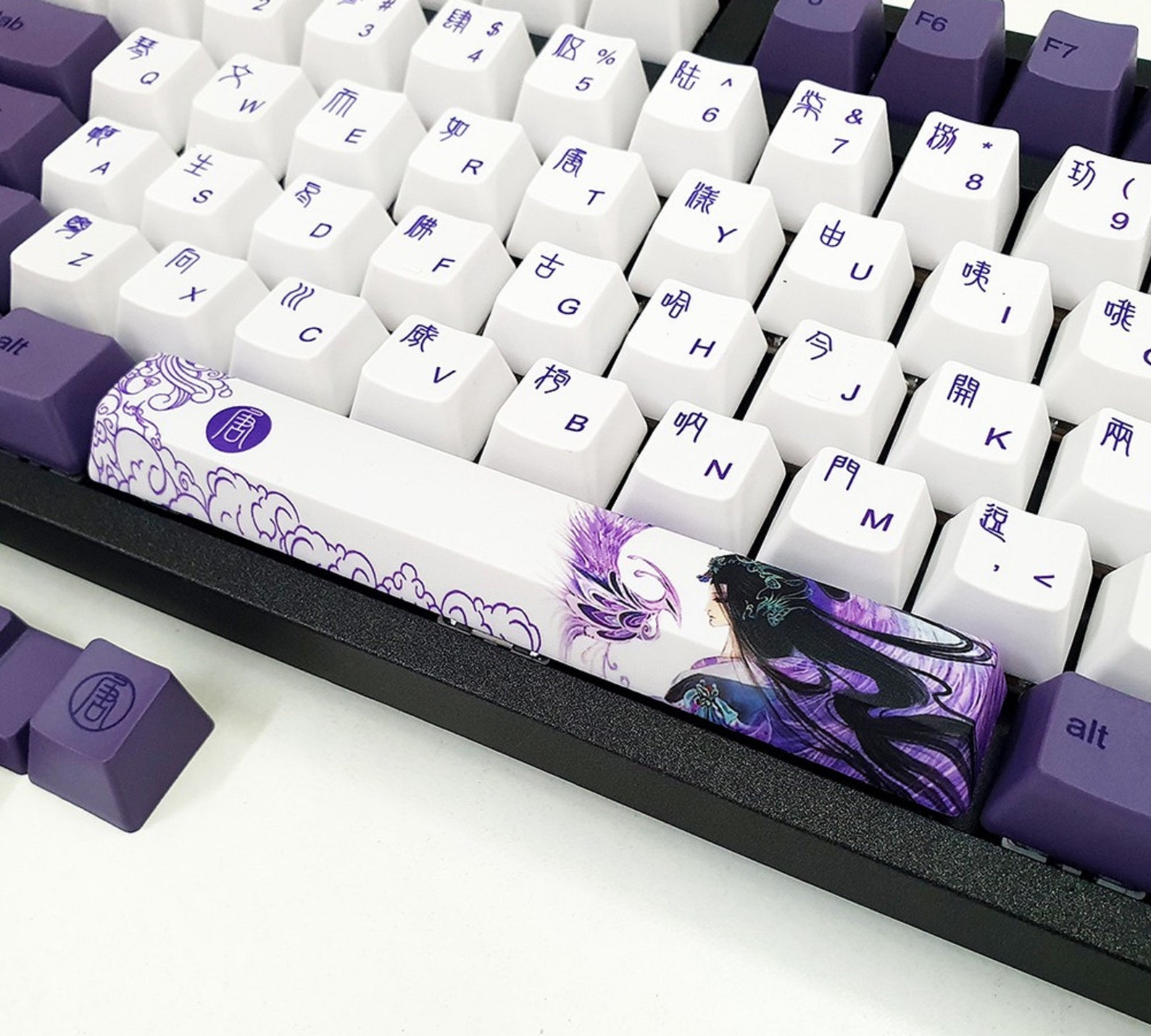 Purple phoenix keycap set 113 keycaps Thick PBT Dye Sub Etsy