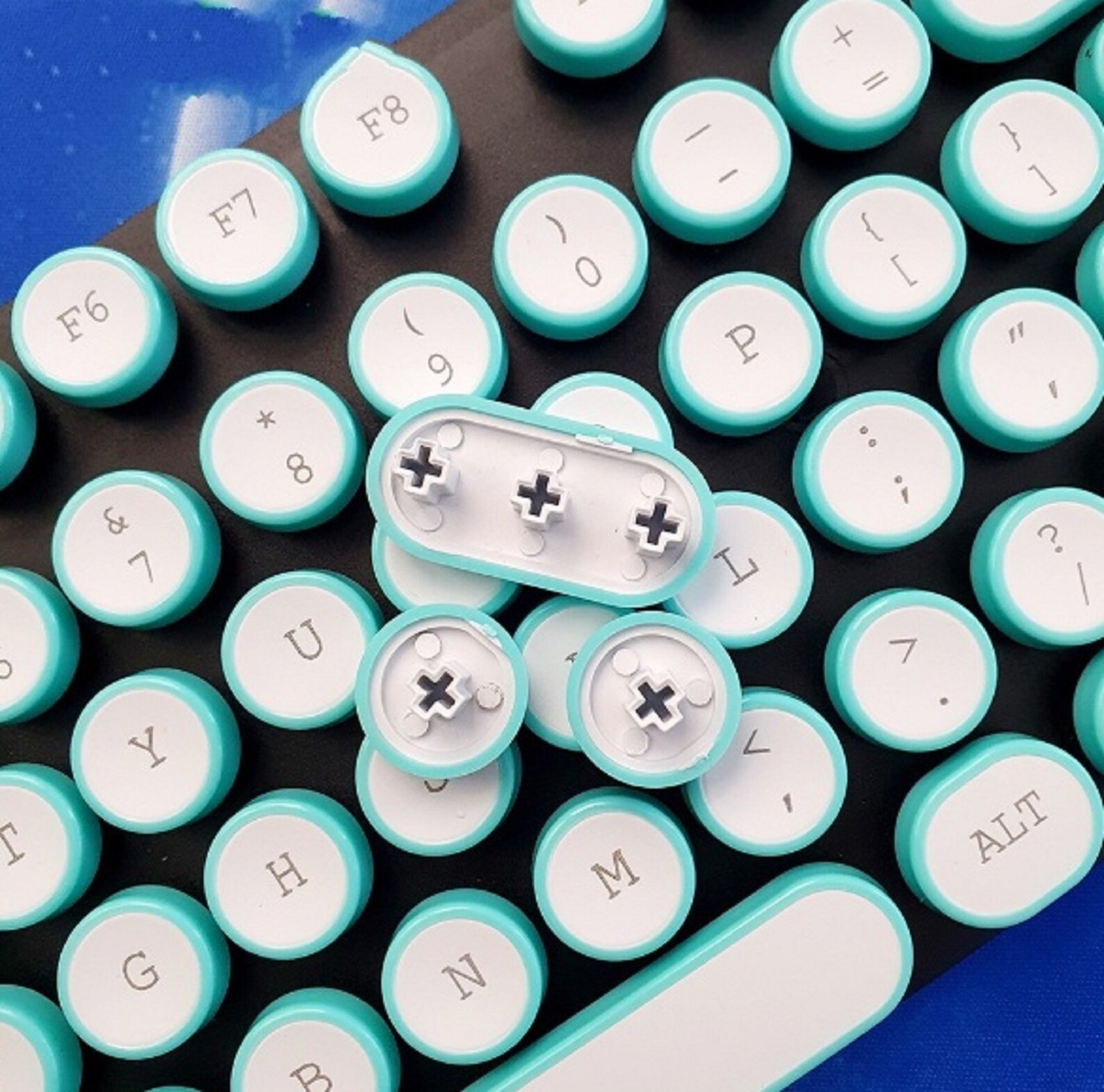 Cute typewriter keycap full set 104 keycaps Round keycap Etsy