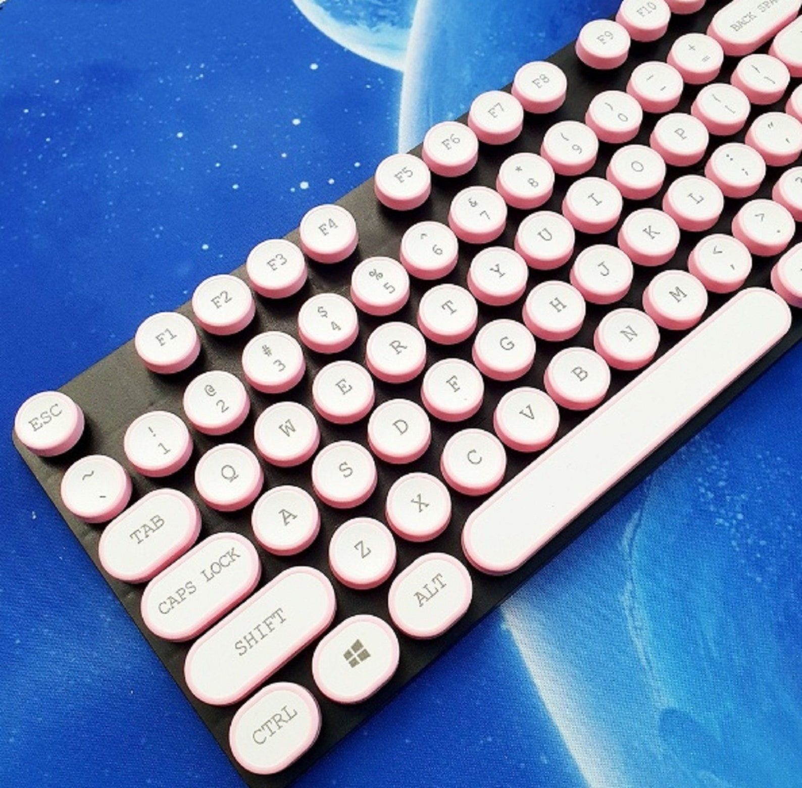 Cute typewriter keycap full set 104 keycaps Round keycap Etsy