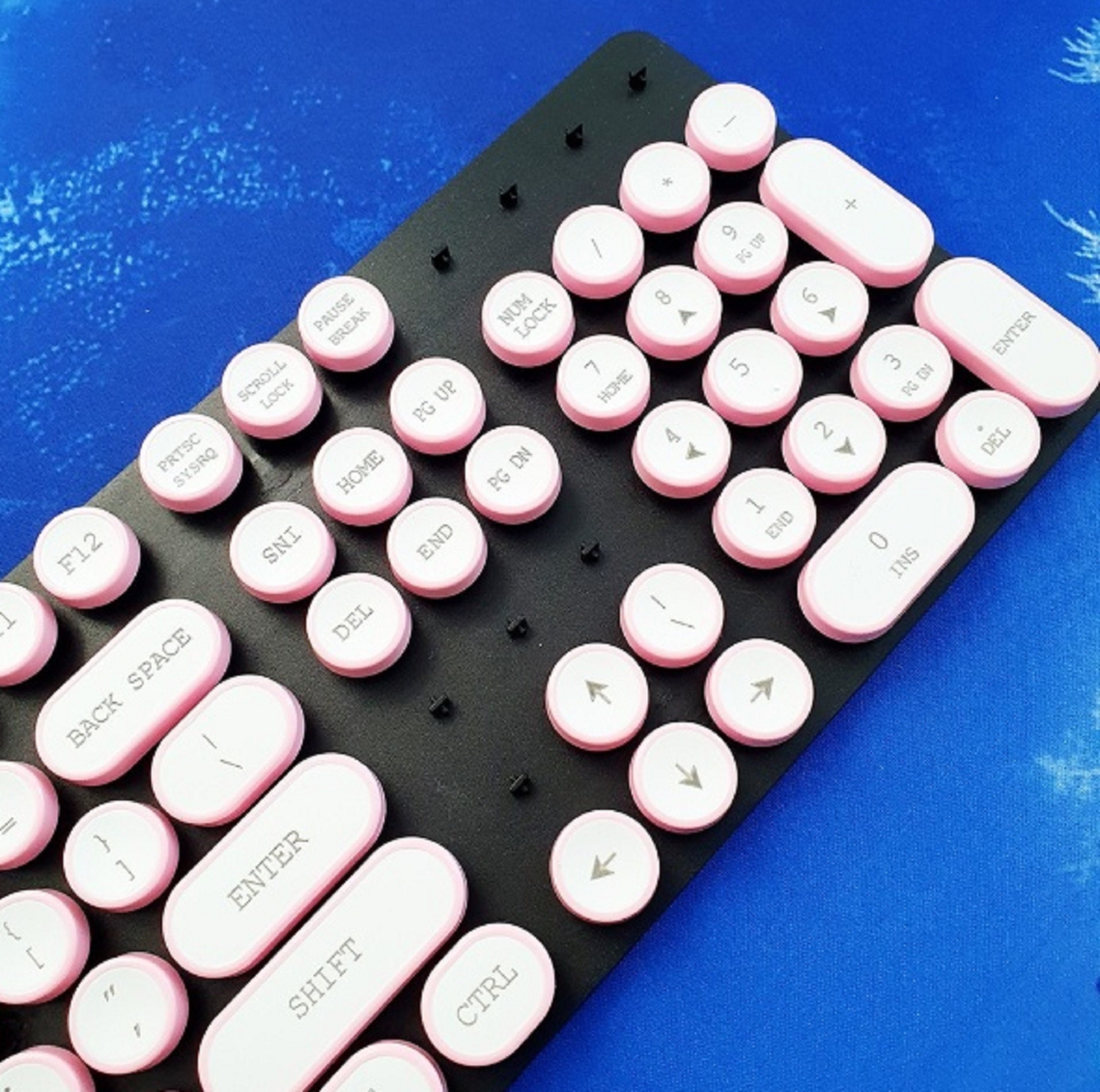 Cute typewriter keycap full set 104 keycaps Round keycap Etsy