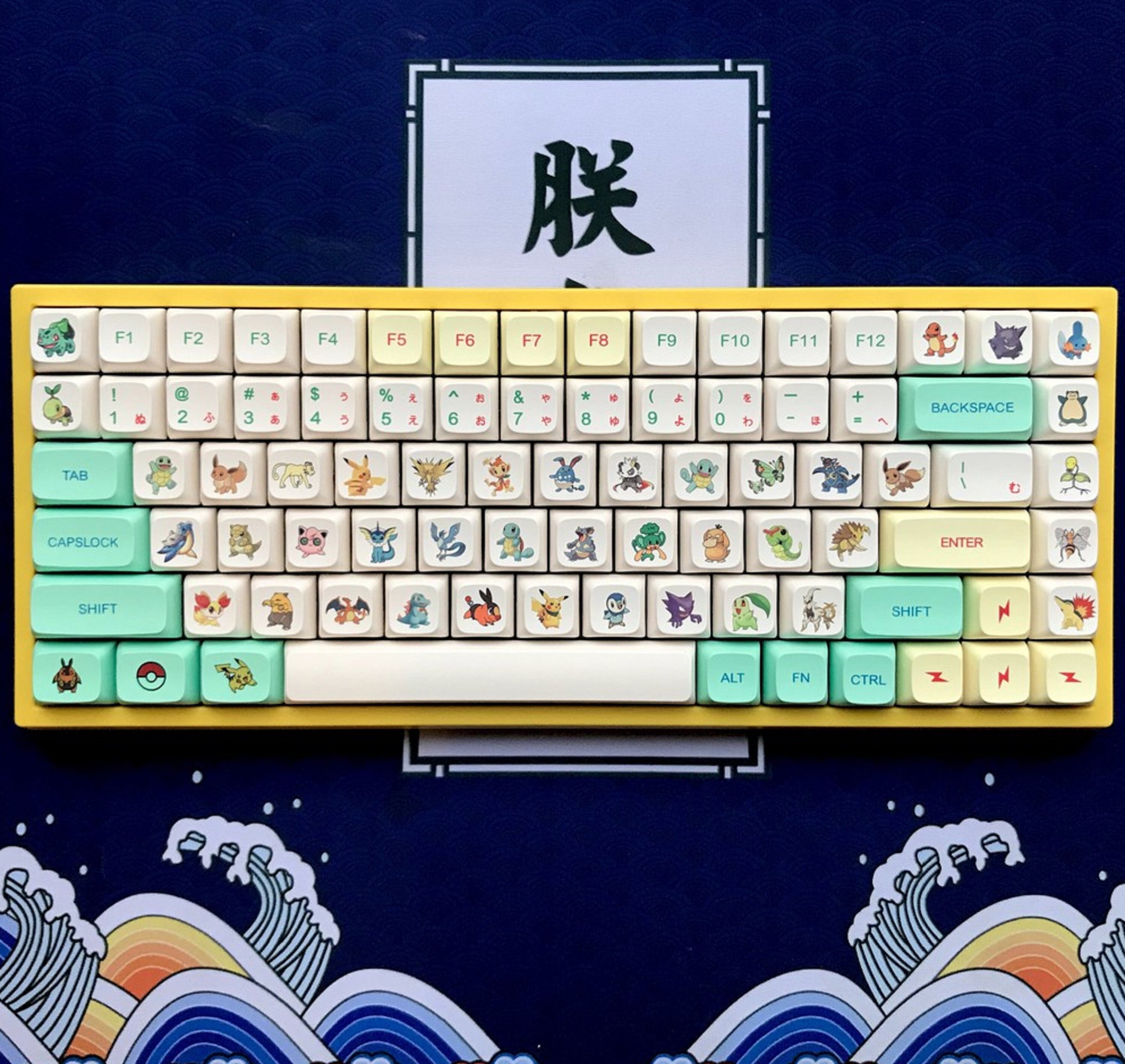 Pokemon keycap set full 162 XDA profile keycaps PBT Etsy