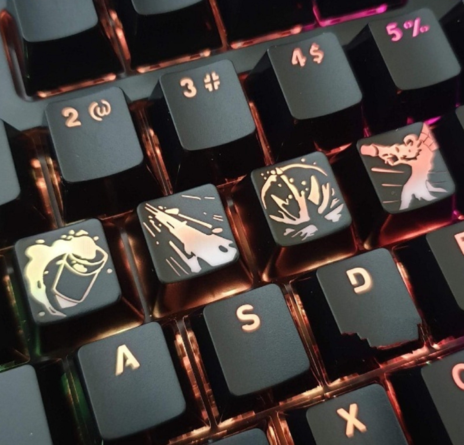Jhin skill keycaps Set 4 keycaps for mechanical keyboard Etsy