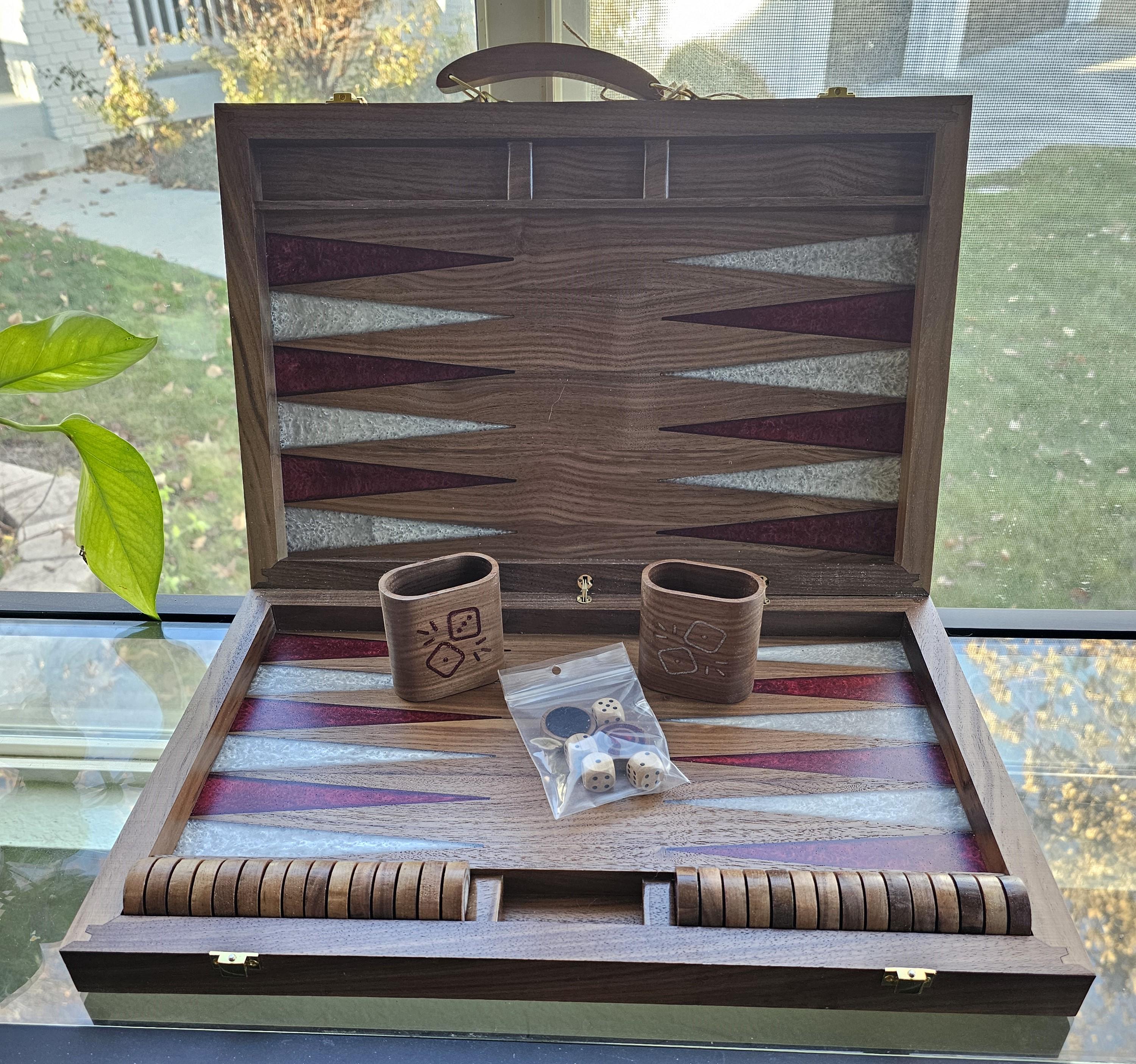 Backgammon Custom Custom Backgammon Board With Epoxy Inlay: the Ultimate Game Night ...