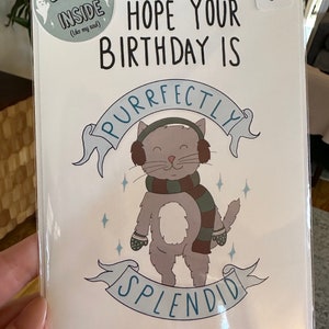 Perfectly Splendid Kitty Birthday Card