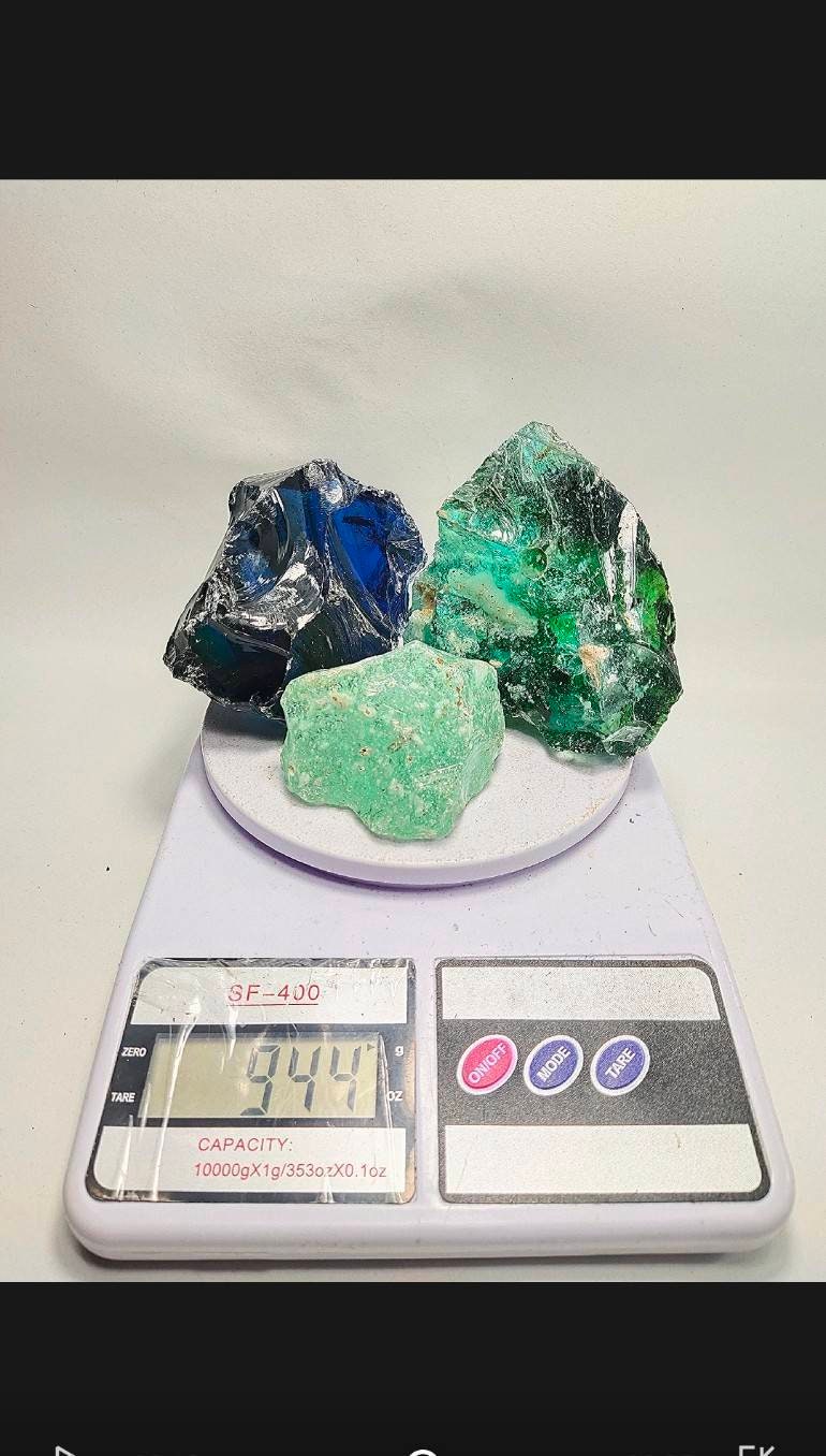 935 gr3pcs dunkelblau roh Smaragd grün Aqua raue Oberfläche | Etsy