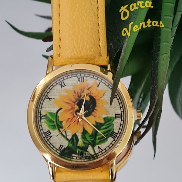 Horloge jaune avec tournesol