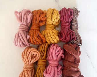 Weaving Fibre Pack Autumn, weaving kit supplies, earthy chunky yarn, gift for craft lovers, diy craft kit