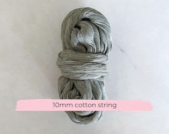 10mm Macrame String Sage Green, single twist macrame cord, chunky macrame string, cotton weaving fibre. mini macrame cake, chunky rope