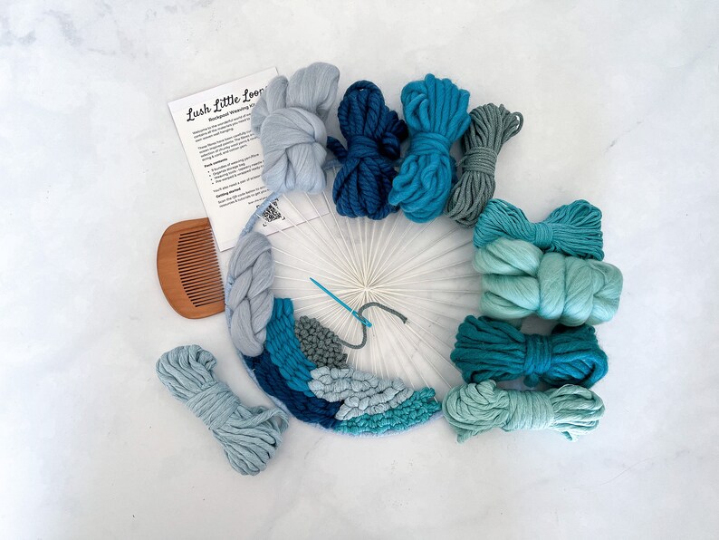 Circle Weaving Kit, Rockpool Fibre Pack, Blue Weaving Supplies, Craft ...