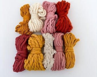 Weaving Fibre Pack Desert Sunrise, weaving kit supplies, earthy chunky yarn, gift for craft lovers, diy craft kit