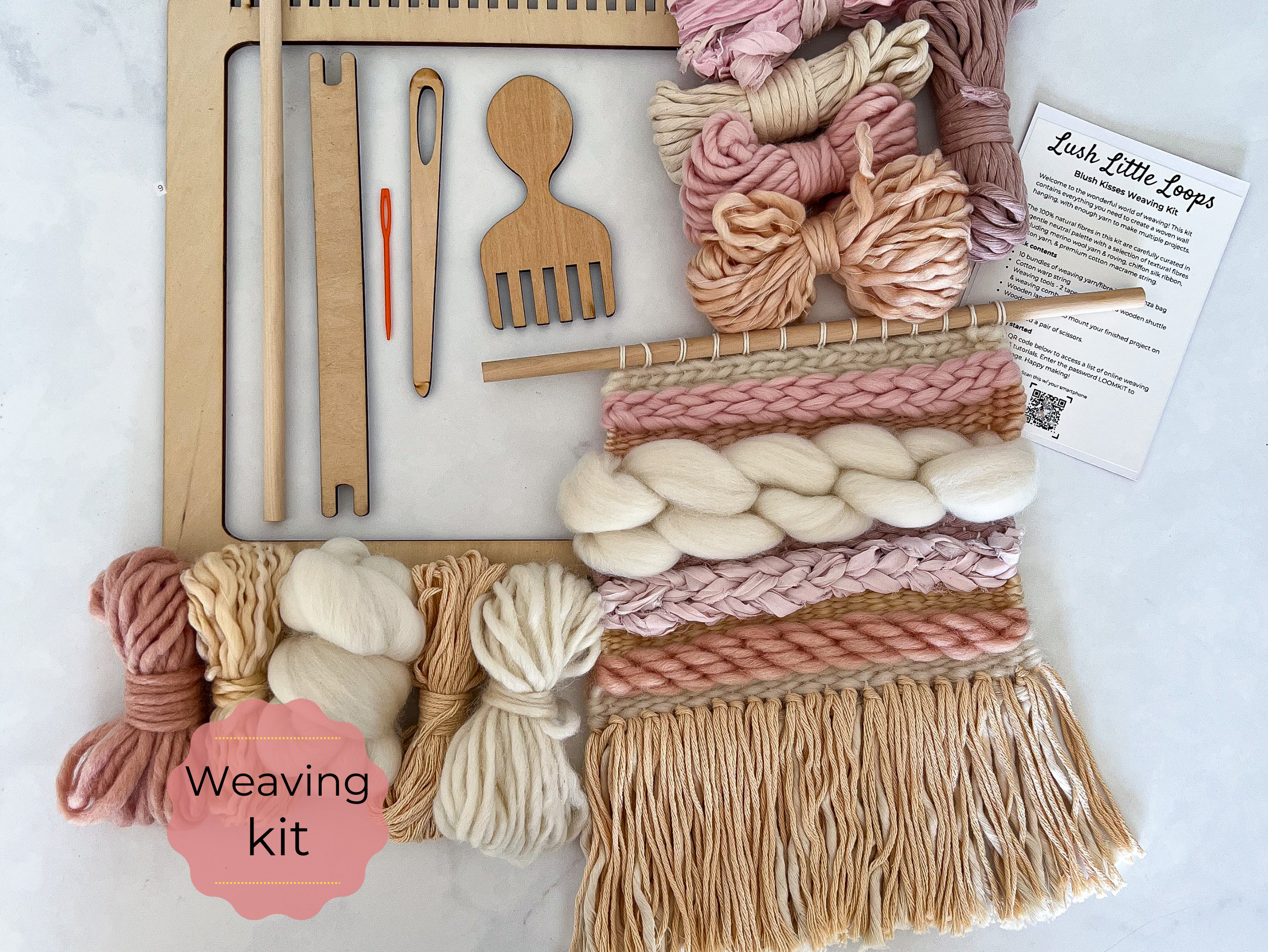 Weaving Loom Kit for Beginners With Tools, Instruction Book With